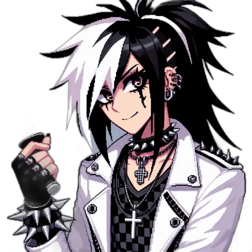 staff, weapon, jacket, hair transparent PNG cut-out