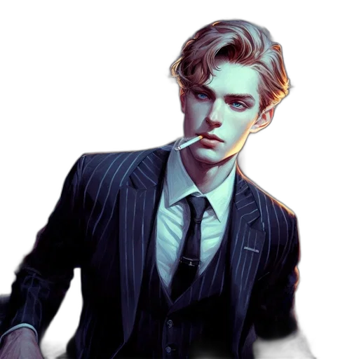 jacket, face, concept art, comic book art transparent PNG cut-out