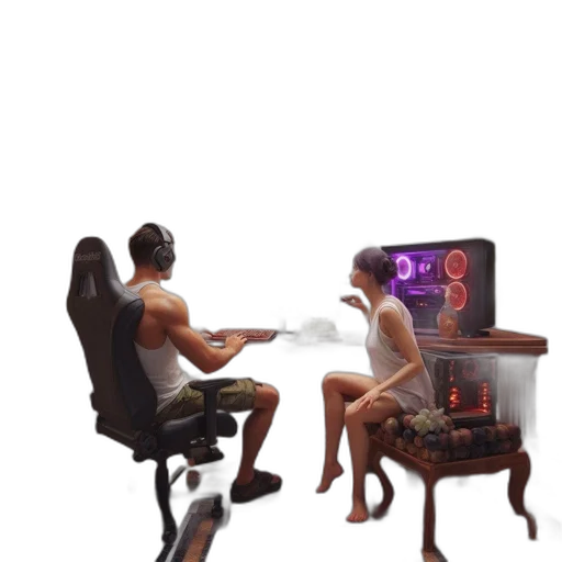 furniture, robot, concept art, 3d render transparent PNG cut-out