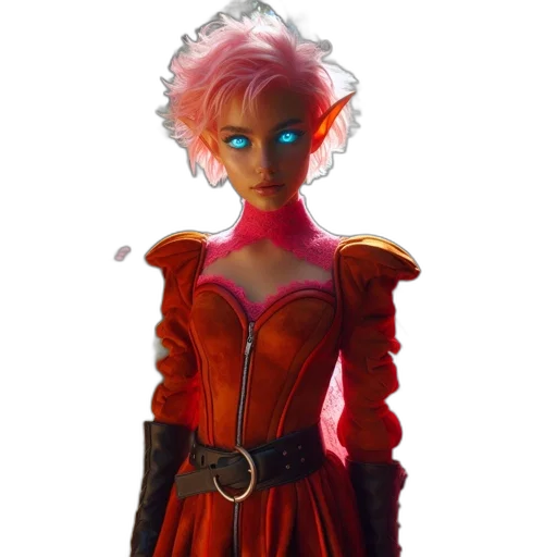dress, staff, crown, concept art transparent PNG cut-out