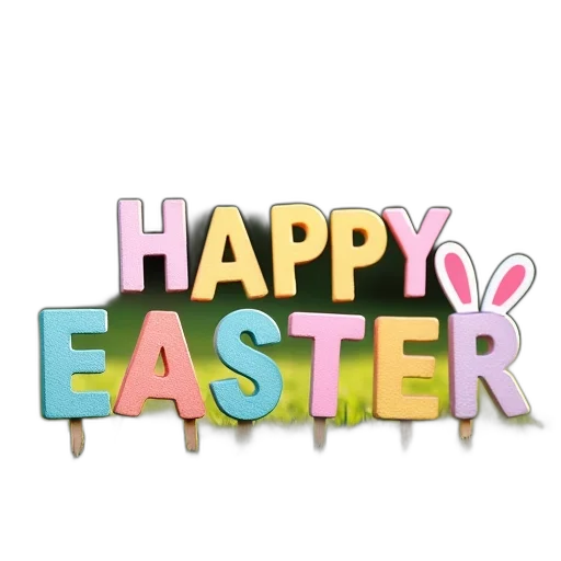 happy, easter, yard, letters transparent PNG cut-out