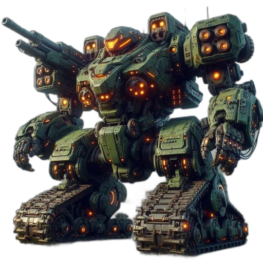 robot, weapon, concept art, 3d render transparent PNG cut-out