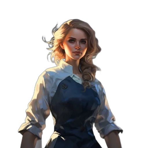 staff, dress, jacket, face transparent PNG cut-out
