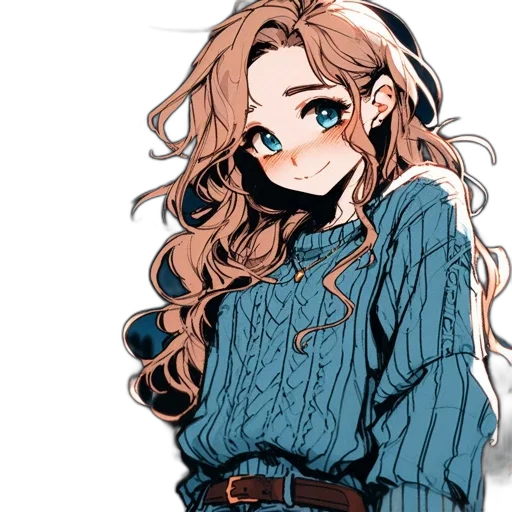 jacket, dress, staff, hair transparent PNG cut-out