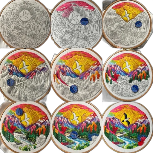 jewelry, outer space, colorful, embroidery transparent PNG cut-out