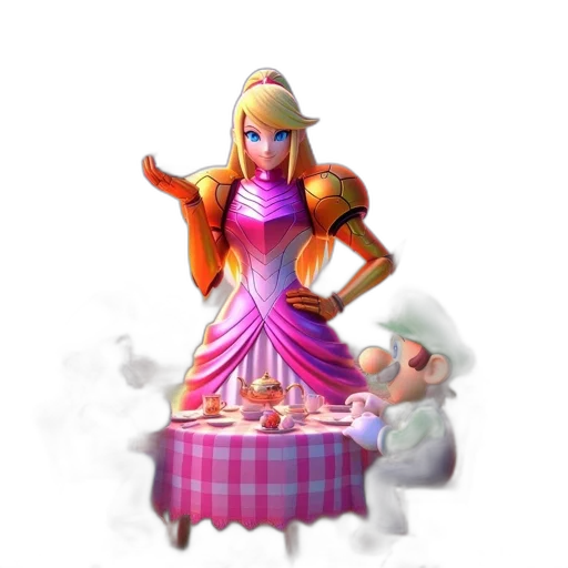 dress, staff, 3d render, concept art transparent PNG cut-out