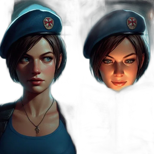face, concept art, comic book art, photorealistic transparent PNG cut-out