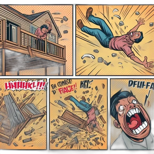 comic book art, concept art, fire, comedic transparent PNG cut-out