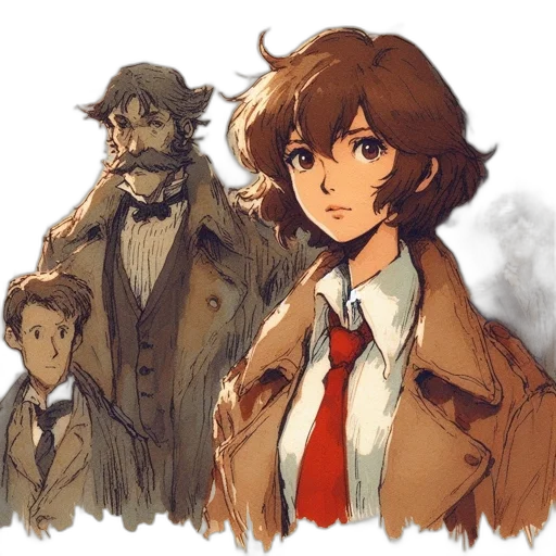 jacket, concept art, watercolor, comic book art transparent PNG cut-out