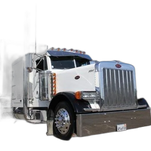 photorealistic, sleek, white, peterbilt transparent PNG cut-out