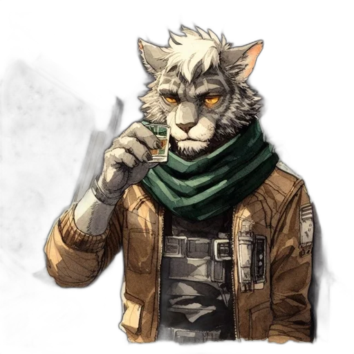 jacket, staff, mask, animal transparent PNG cut-out