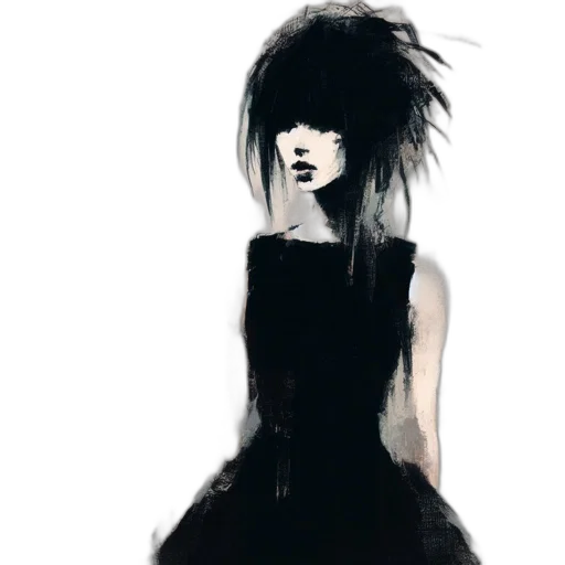 dress, hair, mask, face transparent PNG cut-out