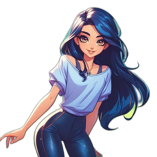 hair, staff, dress, cartoon transparent PNG cut-out