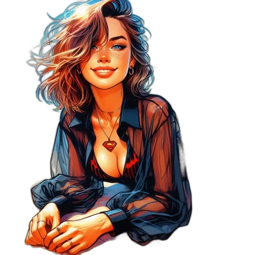 jacket, dress, comic book art, concept art transparent PNG cut-out
