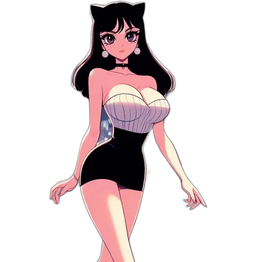 dress, cartoon, anime, concept art transparent PNG cut-out