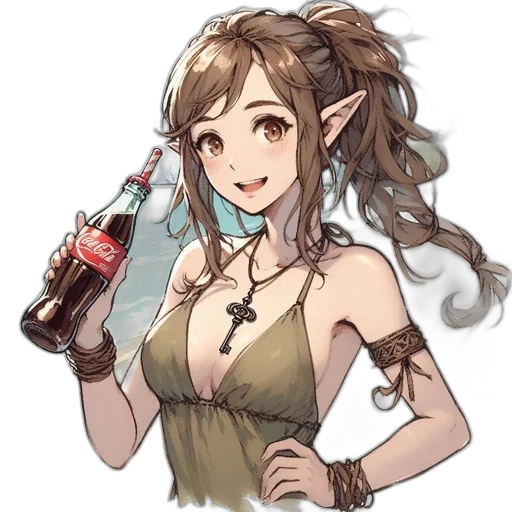 bottle, staff, dress, fantasy art transparent PNG cut-out