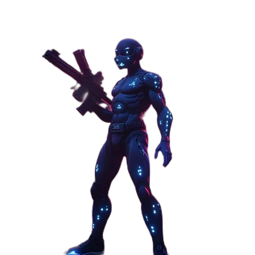 weapon, robot, creature, staff transparent PNG cut-out