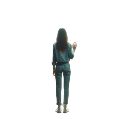 jacket, staff, robot, hair transparent PNG cut-out
