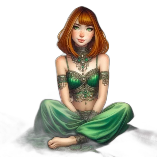 dress, jewelry, fantasy art, concept art transparent PNG cut-out