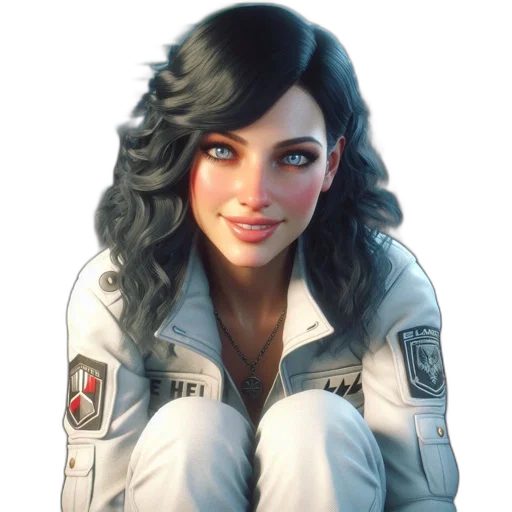 jacket, face, staff, weapon transparent PNG cut-out