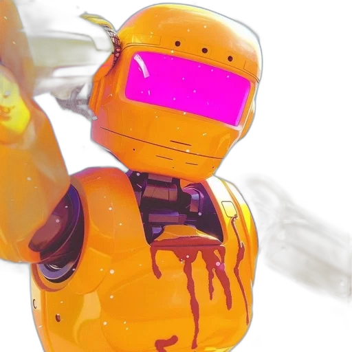 robot, weapon, concept art, 3d render transparent PNG cut-out