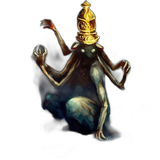 staff, creature, crown, hat transparent PNG cut-out