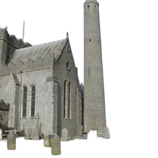 building, 3d render, stone, church transparent PNG cut-out