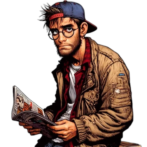 jacket, comic book art, concept art, cartoon transparent PNG cut-out