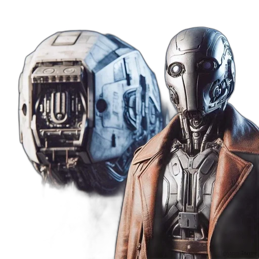 robot, mask, jacket, concept art transparent PNG cut-out