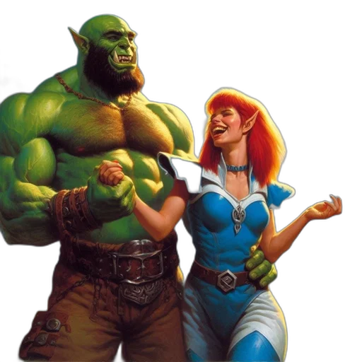 comic book art, concept art, fantasy art, two transparent PNG cut-out