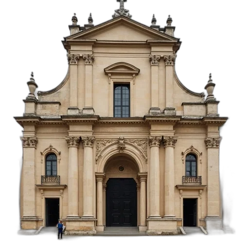 building, crown, staff, 3d render transparent PNG cut-out