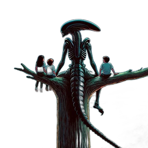 staff, creature, robot, tree transparent PNG cut-out
