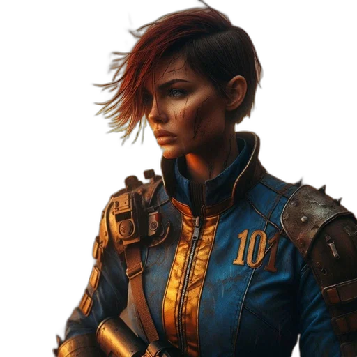 jacket, face, concept art, cyberpunk transparent PNG cut-out