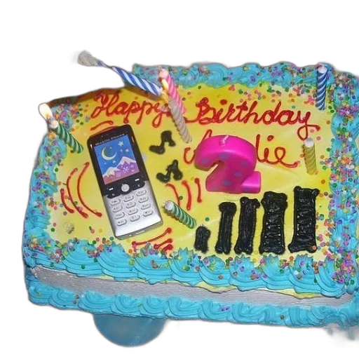 birthday, cake, cell, phone transparent PNG cut-out