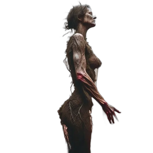 creature, dress, staff, concept art transparent PNG cut-out