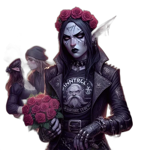 jacket, flower, crown, concept art transparent PNG cut-out