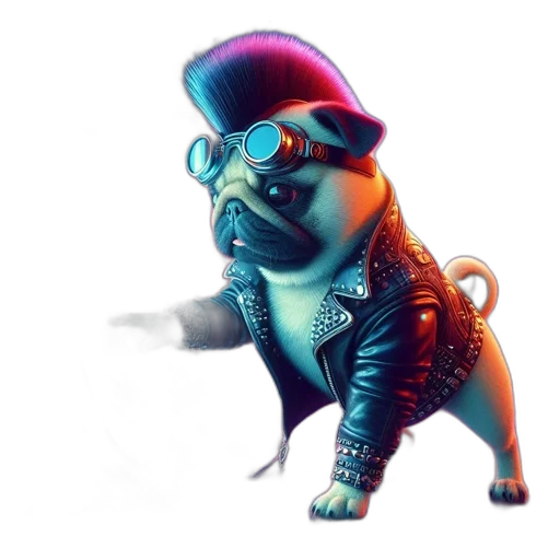 animal, jacket, concept art, 3d render transparent PNG cut-out