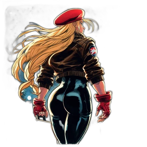 jacket, hair, weapon, staff transparent PNG cut-out
