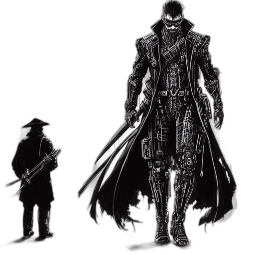 sword, weapon, jacket, concept art transparent PNG cut-out