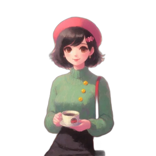 hat, staff, dress, face transparent PNG cut-out