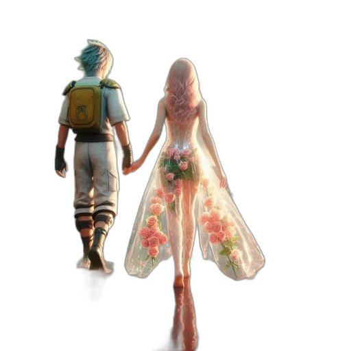dress, concept art, 3d render, fantasy art transparent PNG cut-out