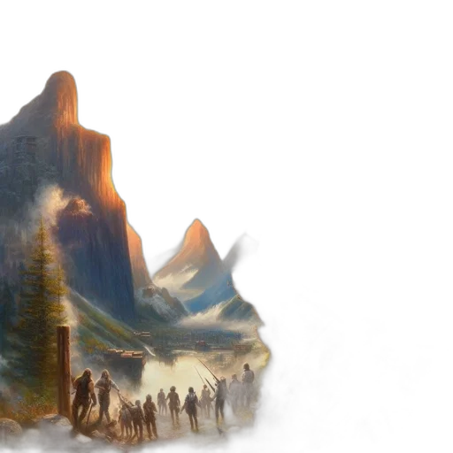concept art, fantasy art, watercolor, oil painting transparent PNG cut-out