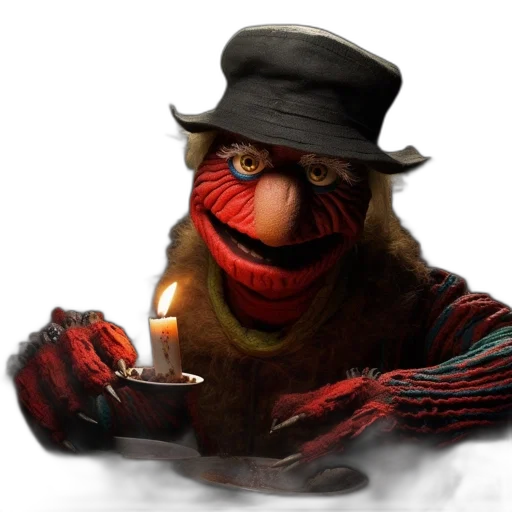 hat, mask, staff, creature transparent PNG cut-out