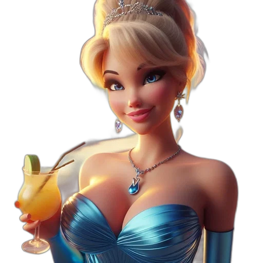 crown, dress, 3d render, concept art transparent PNG cut-out