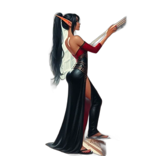 dress, staff, weapon, concept art transparent PNG cut-out