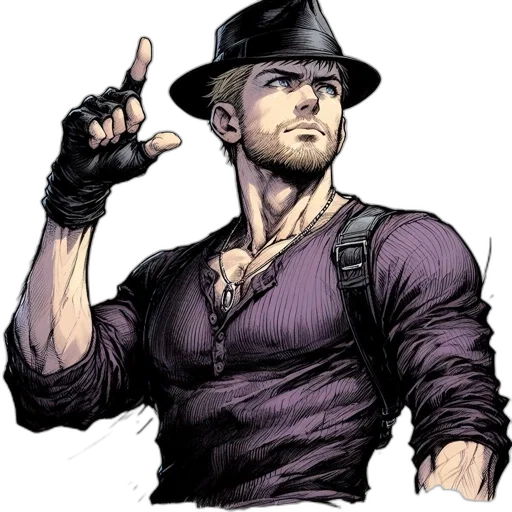 hat, staff, weapon, comic book art transparent PNG cut-out