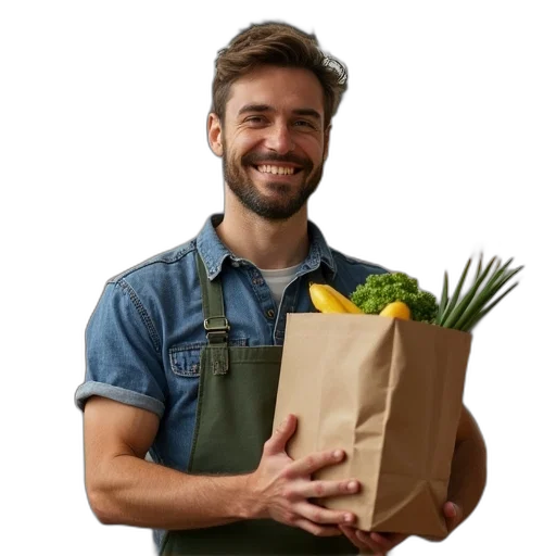 food, staff, jacket, face transparent PNG cut-out