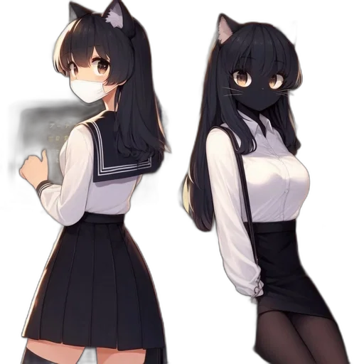 dress, staff, jacket, anime transparent PNG cut-out