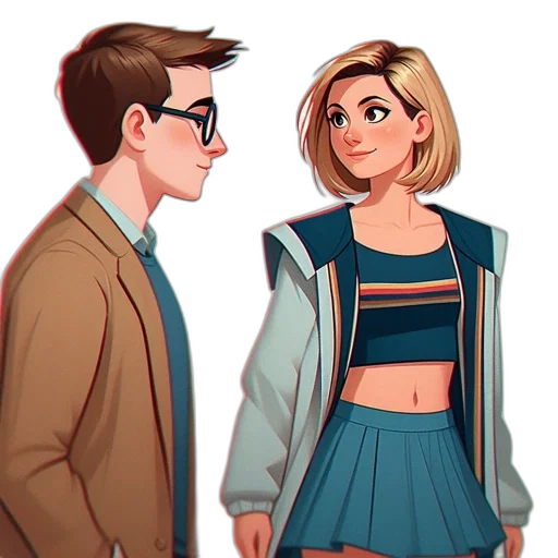 jacket, dress, comic book art, concept art transparent PNG cut-out