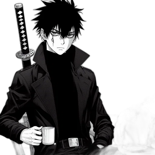 staff, weapon, sword, jacket transparent PNG cut-out